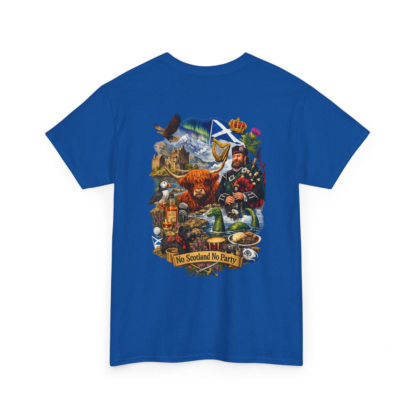 Scotland Collage T-Shirt — "No Scotland No Party" Scottish Heritage Tee