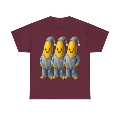 Bananas in Pyjamas – Three Smiling Bananas in Striped Pajamas Graphic T-Shirt
