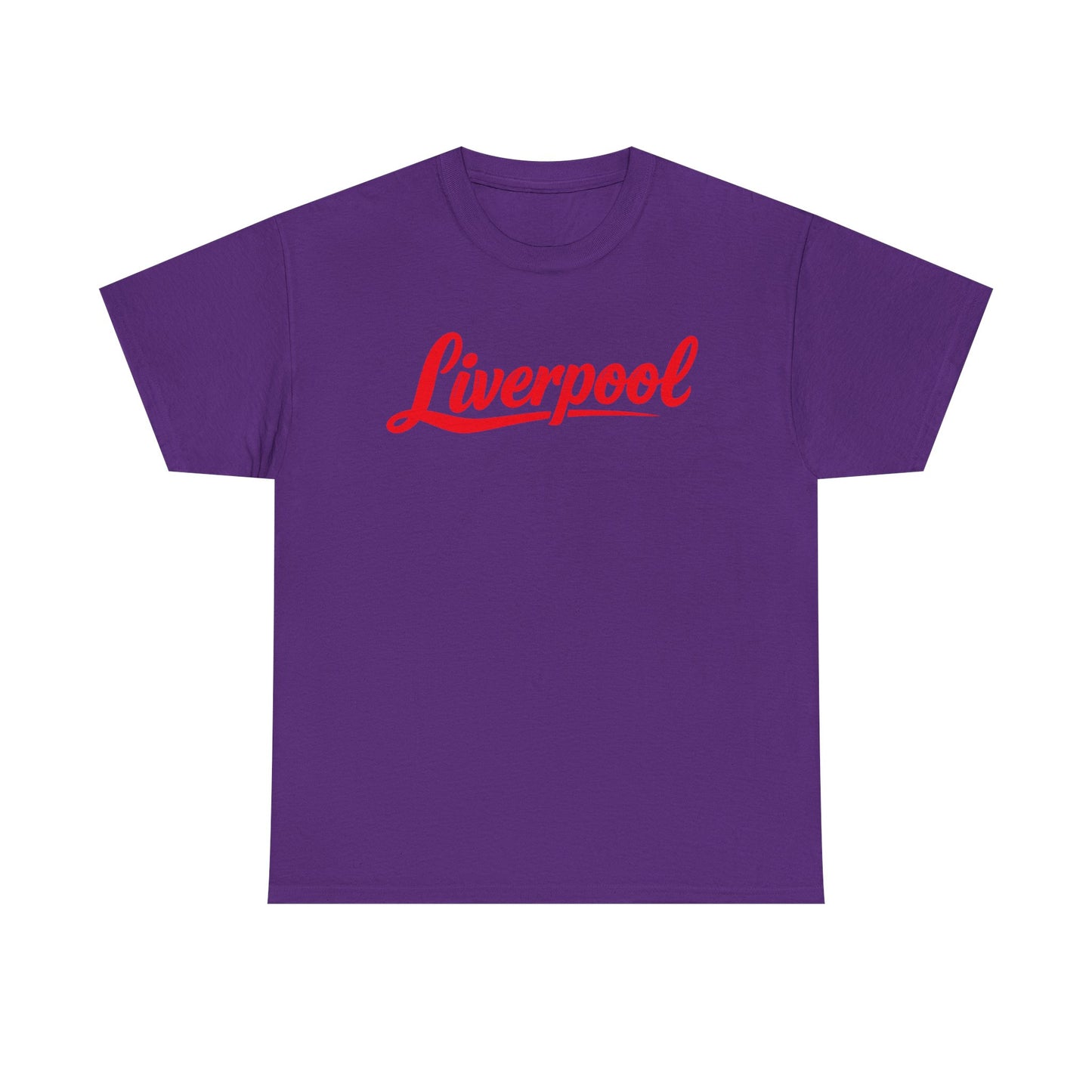 Liverpool Script T-Shirt — Retro Red Logo Tee for Fans