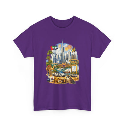 Dubai Skyline Beach Vacation T-Shirt – Retro Travel Collage Tee