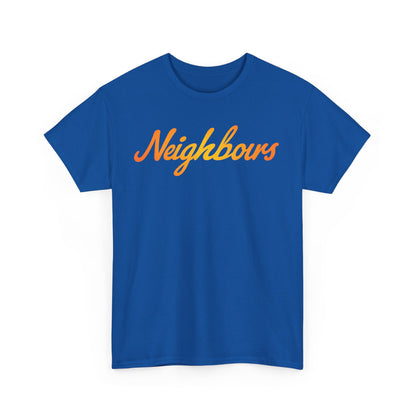 Neighbours Script T‑Shirt — Retro Orange Neighborhood Tee
