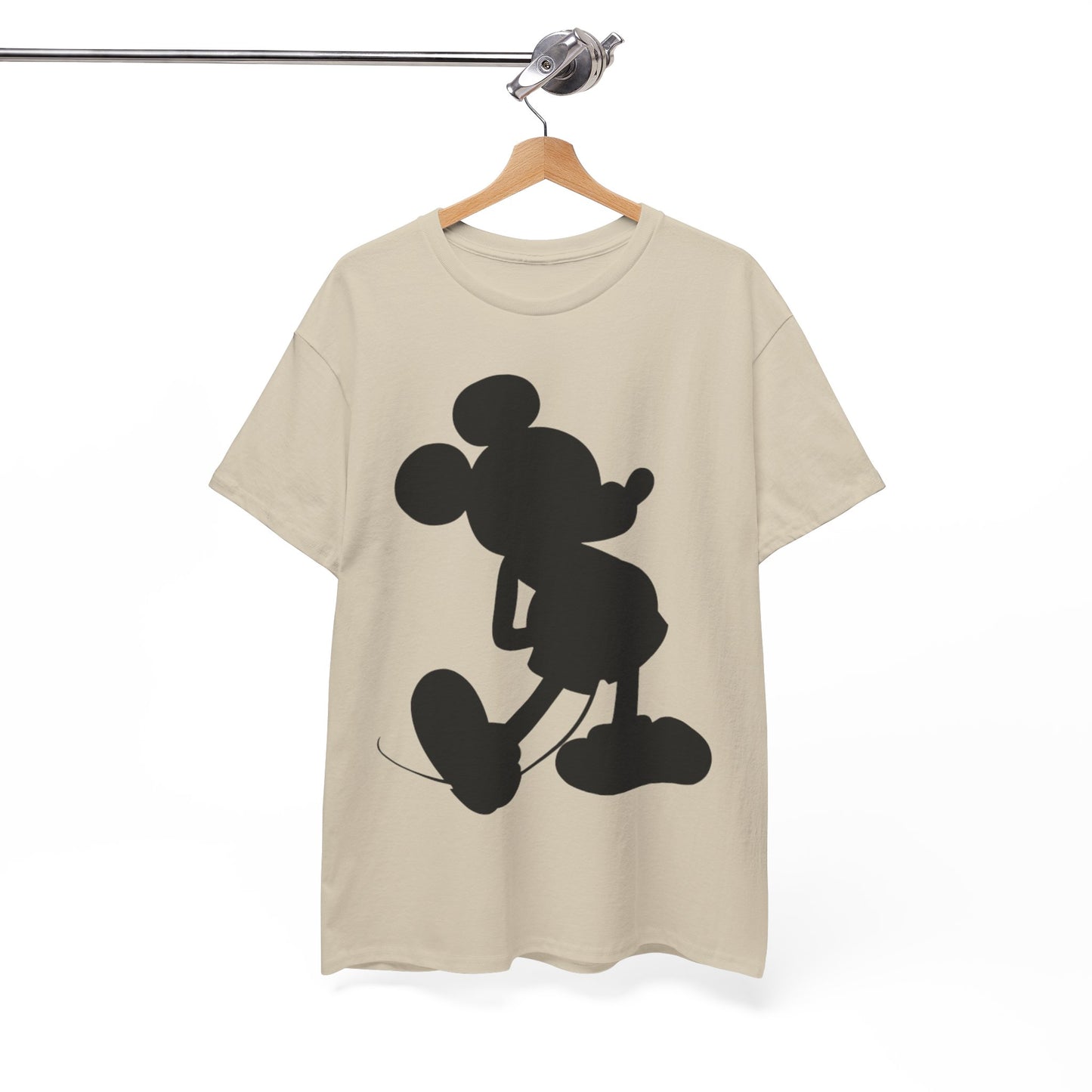 Mickey Mouse Silhouette Graphic Tee — Retro Cartoon Shadow T-Shirt