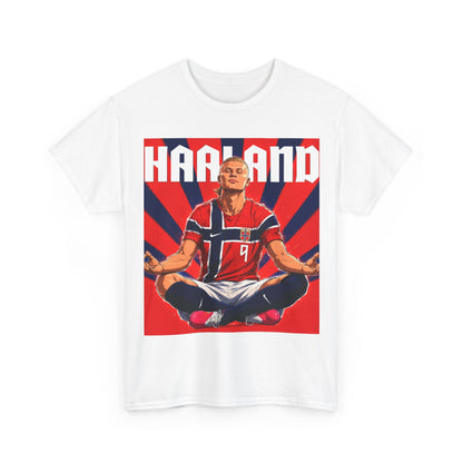 Erling Haaland Norway Soccer Tee — Retro Striped Athletic Graphic T-Shirt