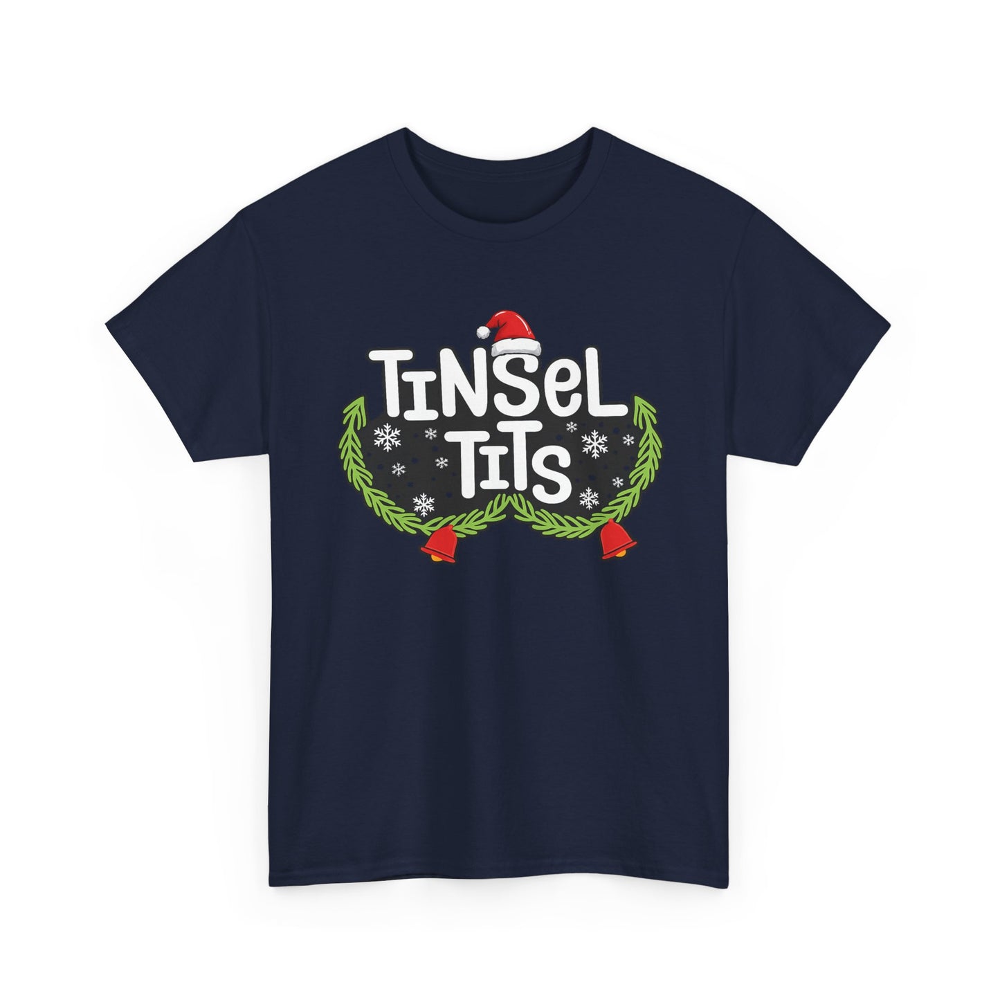 T-Shirt — "Tinsel Tits" Funny Christmas Wreath Holiday Tee