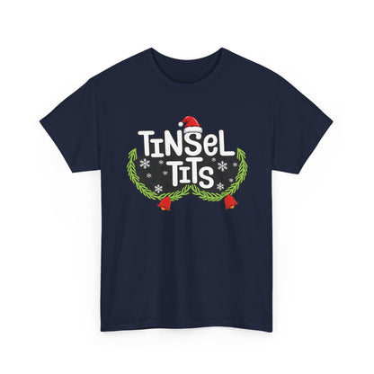 T-Shirt — "Tinsel Tits" Funny Christmas Wreath Holiday Tee
