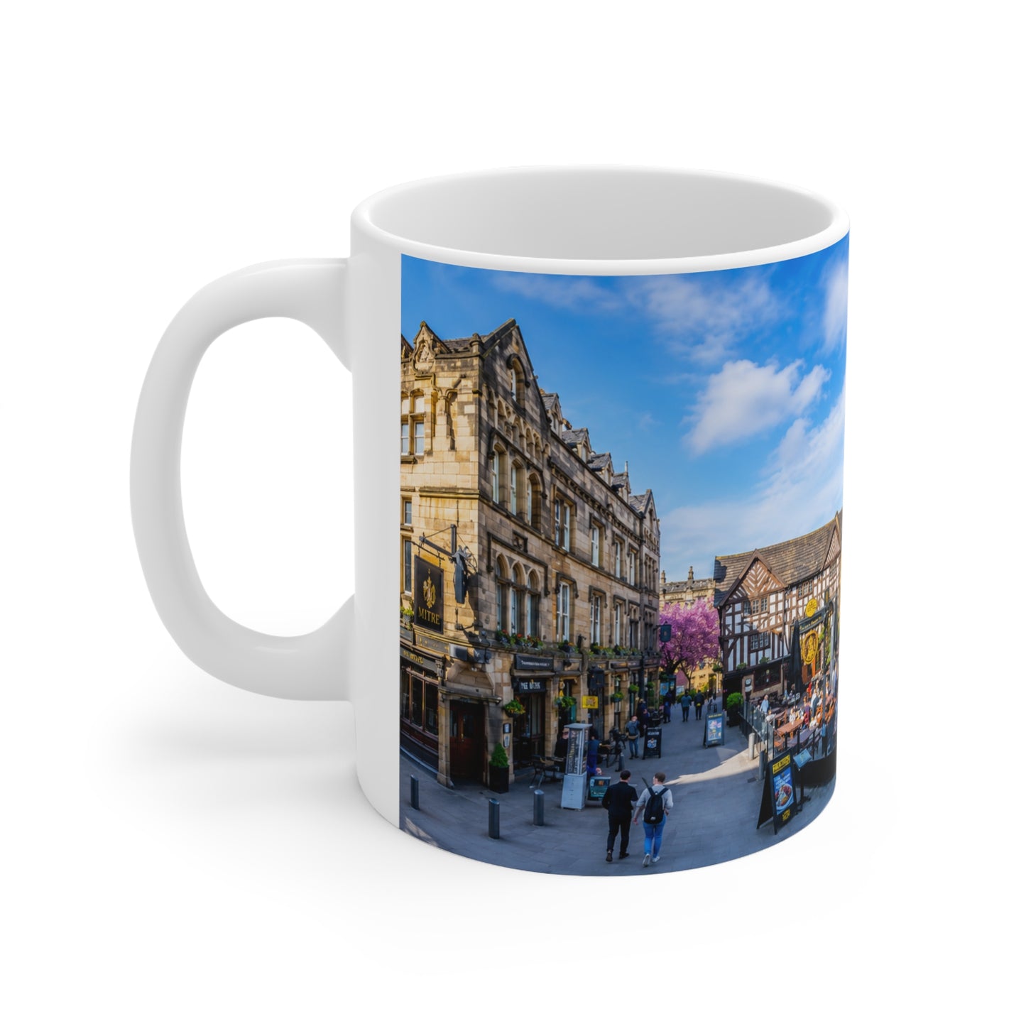Manchester England Street Scene Ceramic Coffee Mug — 11oz & 15oz