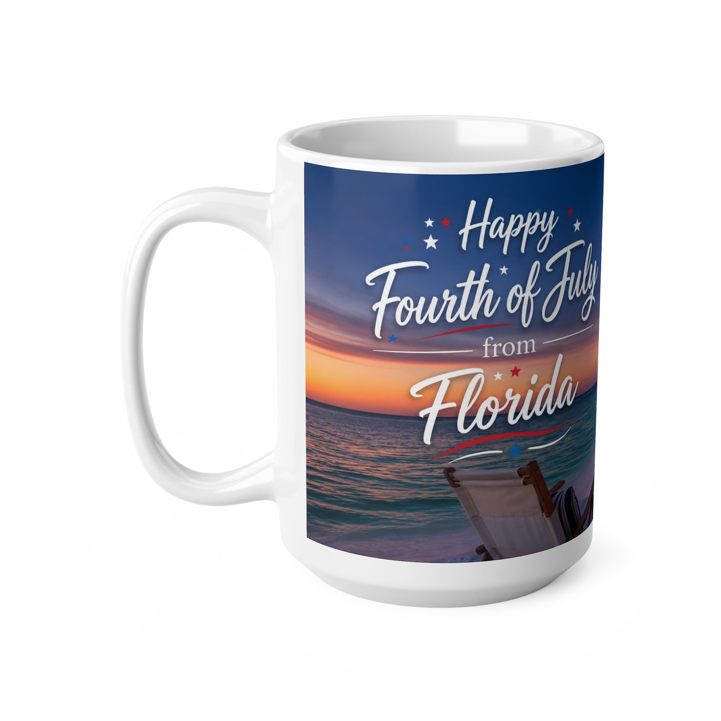 Fourth of July Florida Coffee Mug — "Happy Fourth of July from Florida" 11oz/15oz