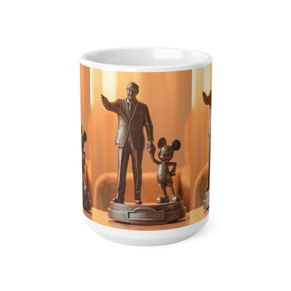 Bronze Statue Disney Park Mug — 'Partners' Mickey & Walt Ceramic Coffee Cup (11oz, 15oz)