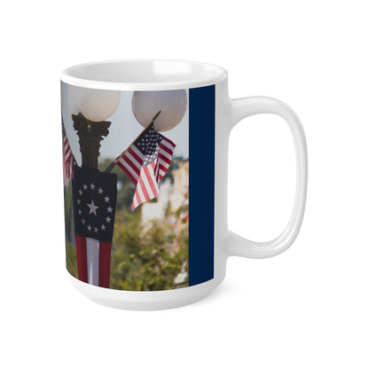 Disney Mickey 'Celebrates America' Flag Mug — Patriotic 11oz & 15oz Coffee Cup