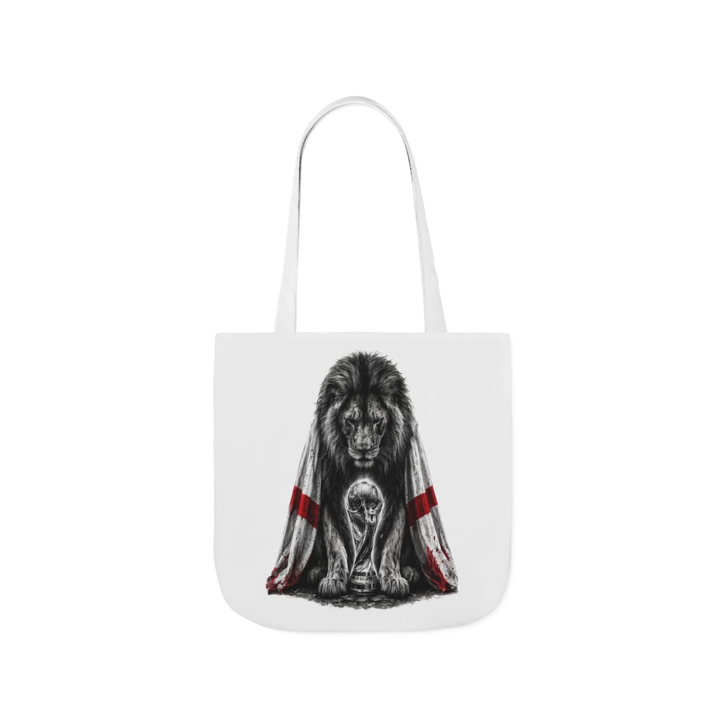 England Lion Guardian Canvas Tote — Protective Lion & Cub Illustration Tote Bag