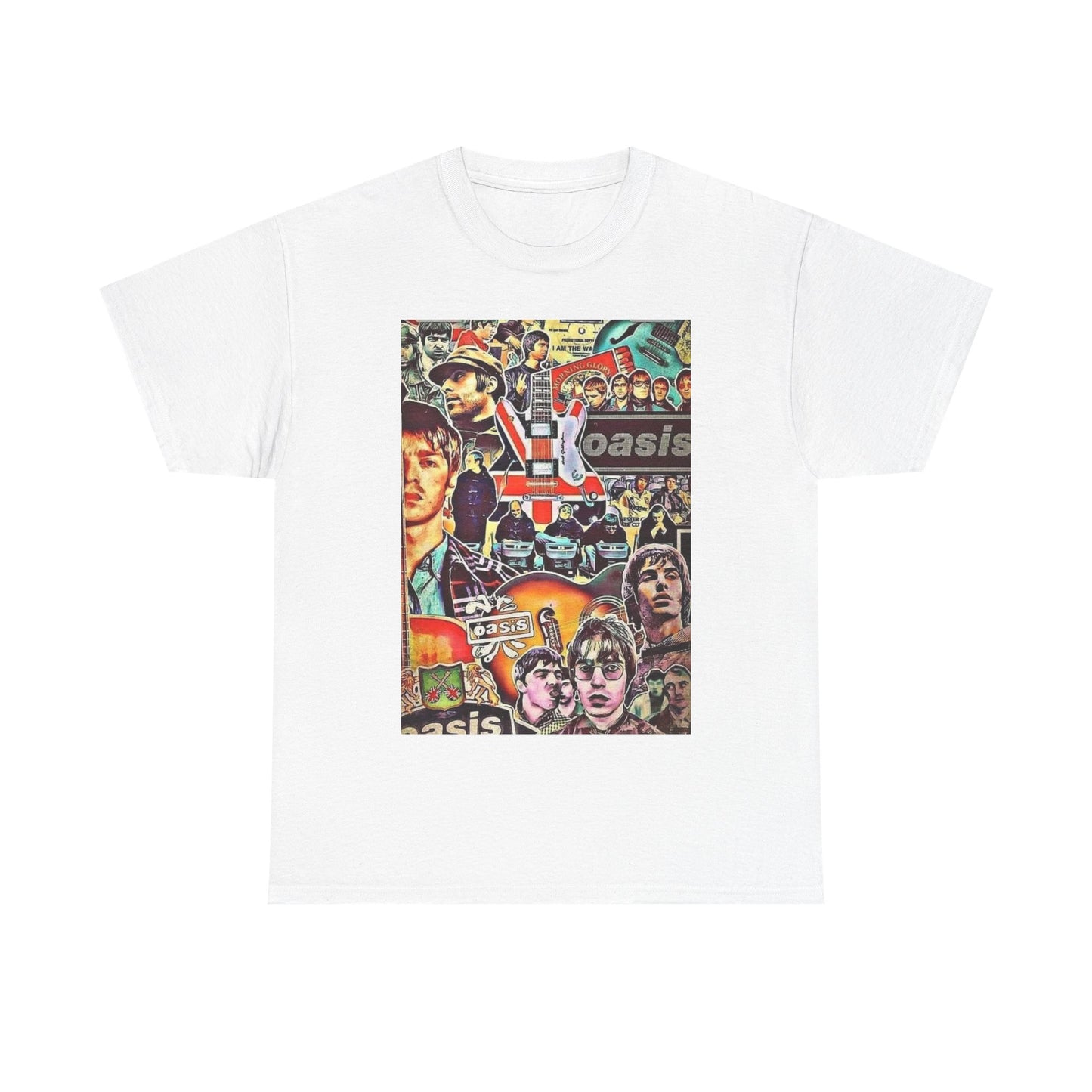Oasis Collage T-Shirt – Retro Britpop Band Graphic Tee