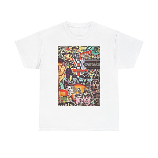 Oasis Collage T-Shirt – Retro Britpop Band Graphic Tee