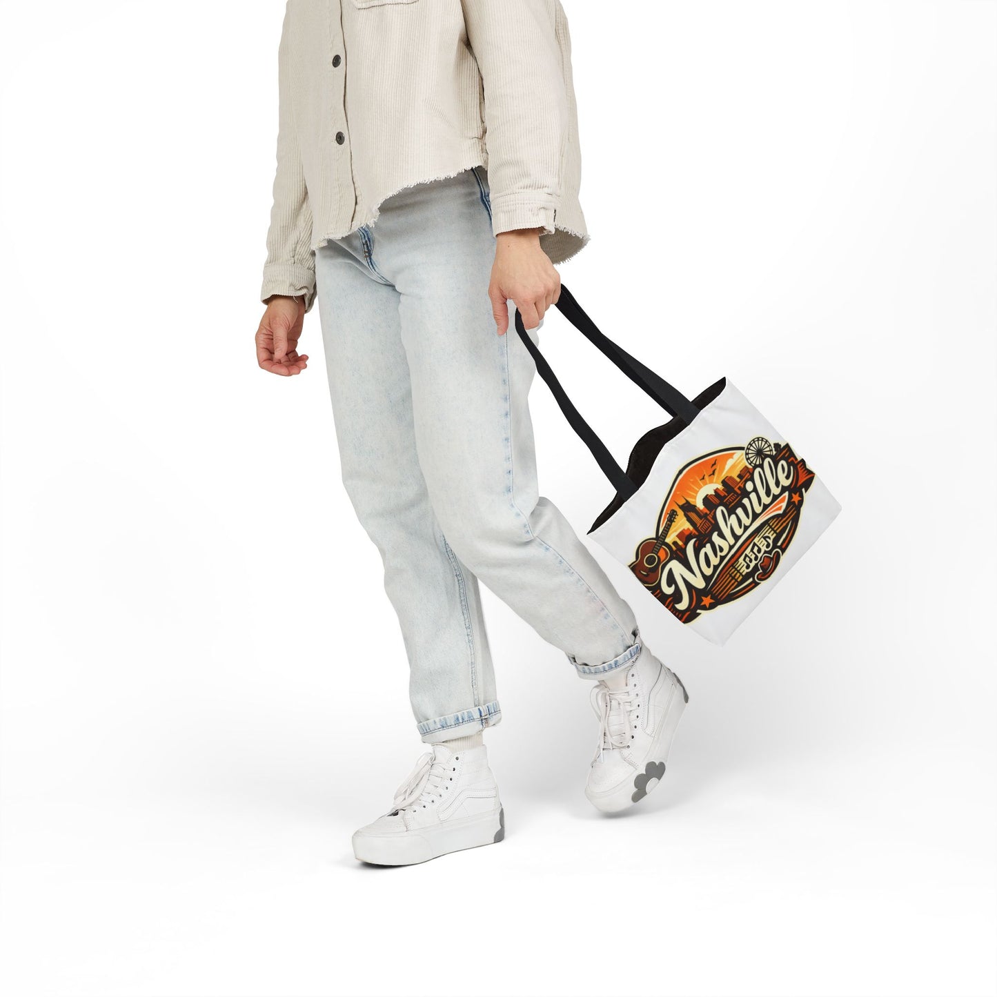 Nashville Sunset Tote Bag — Country Music Skyline Canvas Tote