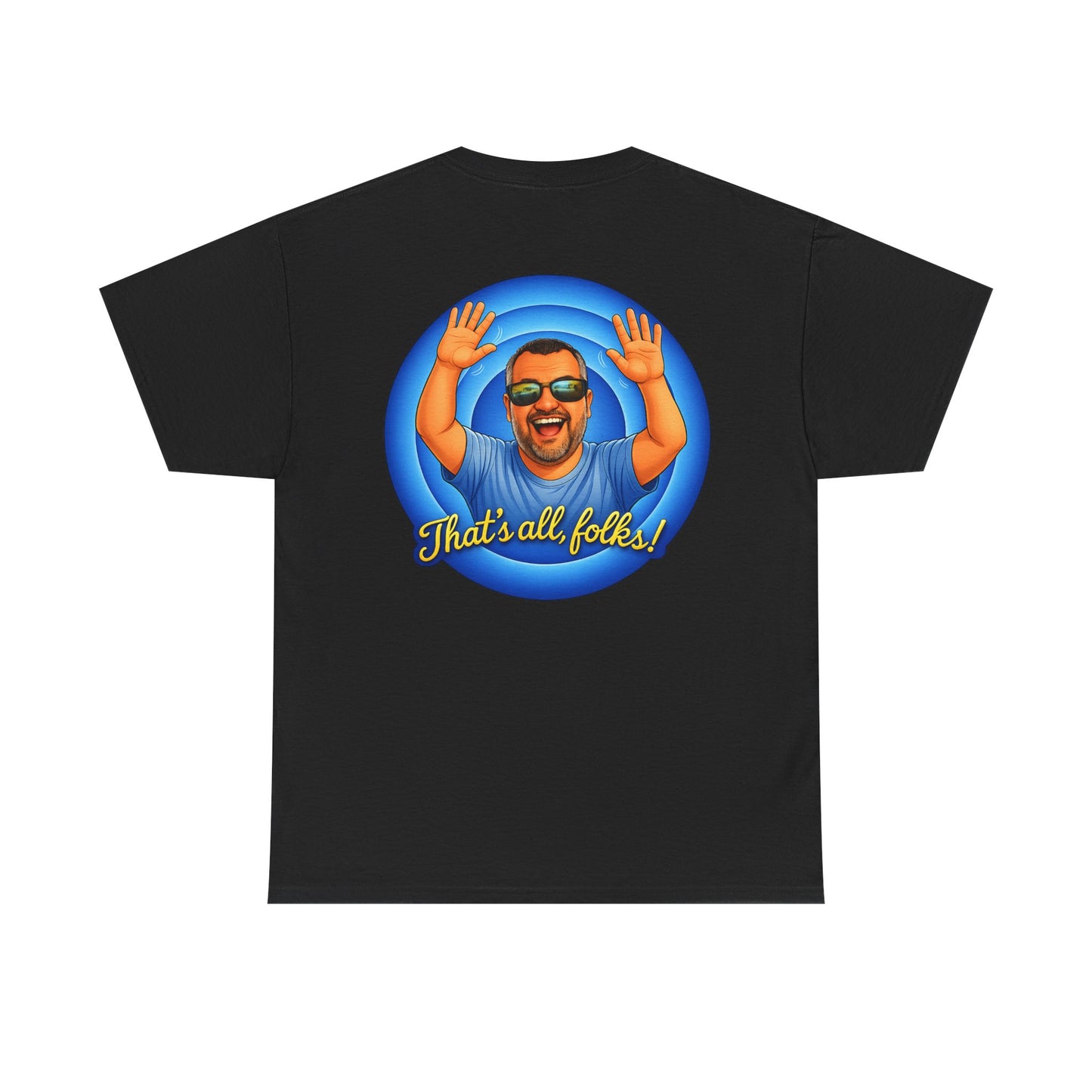 T-Shirt — "That's All, Folks!" Waving Portrait Graphic Tee