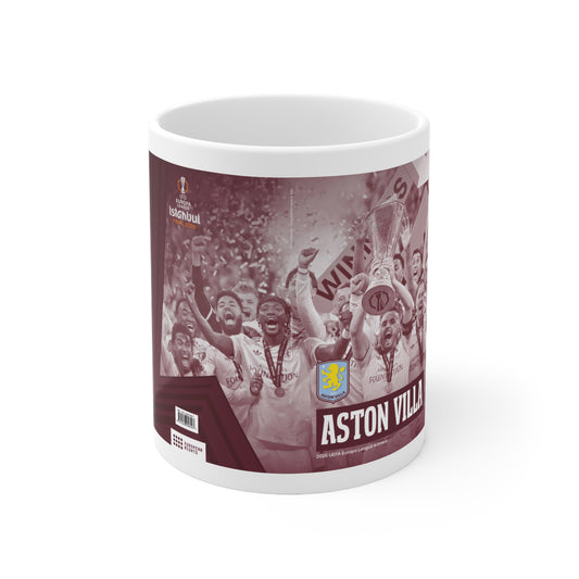Aston Villa 2026 UEFA Europa League Winners Ceramic Coffee Mug — Vintage Celebration Team Photo (11oz & 15oz)