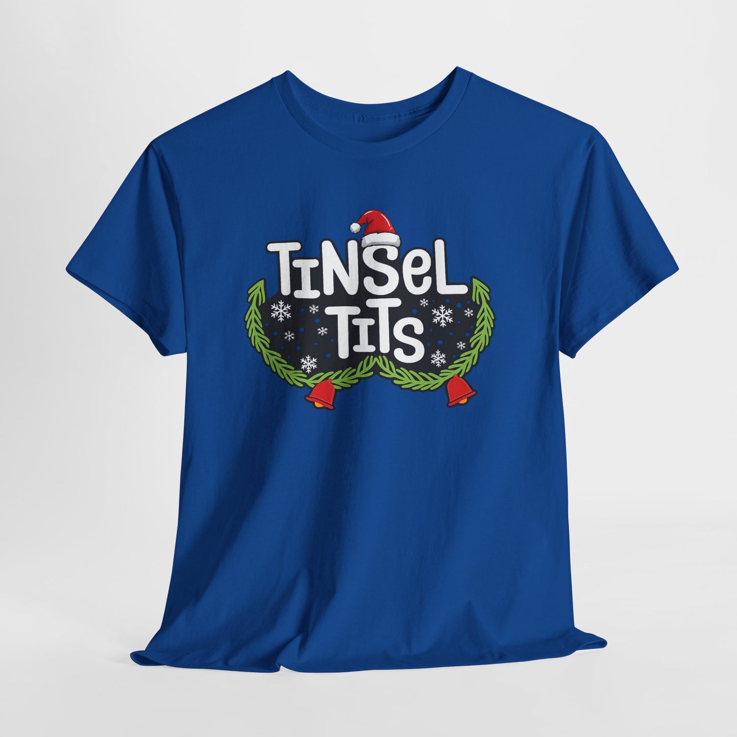 T-Shirt — "Tinsel Tits" Funny Christmas Wreath Holiday Tee
