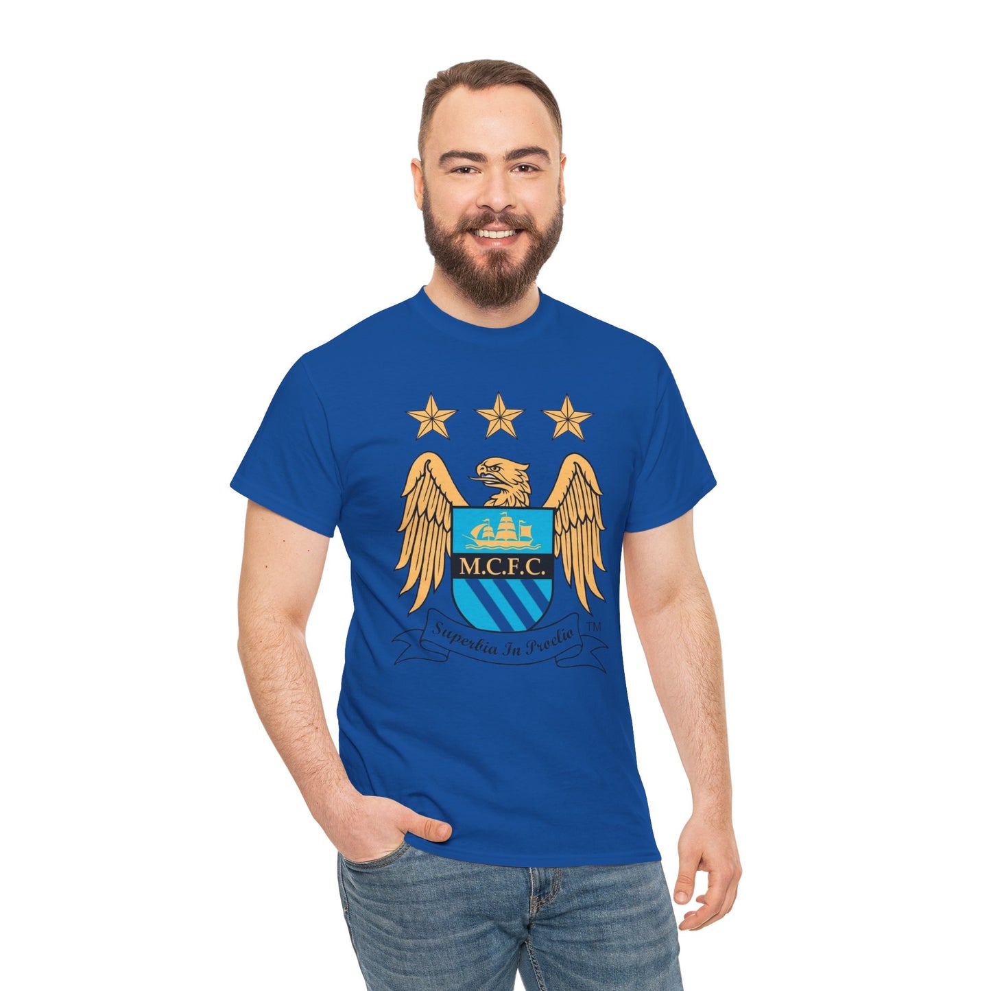 Manchester City Retro Club Crest T‑Shirt — MCFC Vintage Style Club Emblem Tee