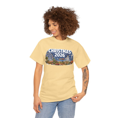 Christmas 2026 Holiday Tee — Festive Winter Village Graphic T-Shirt