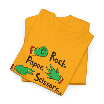 Funny Holiday Tee — "Rock. Paper. Scissors. Throat Punch! I Win" Graphic T-Shirt