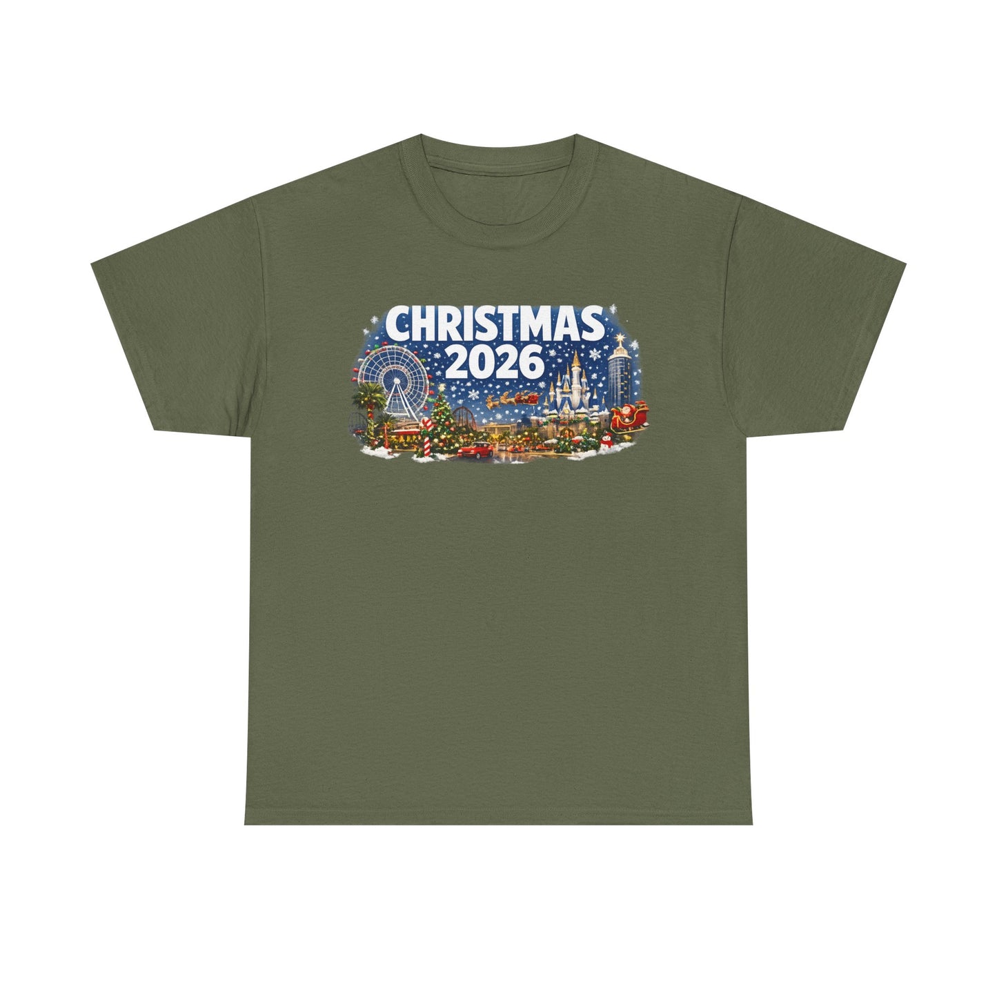 Christmas 2026 Holiday Tee — Festive Winter Village Graphic T-Shirt