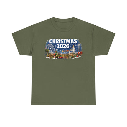 Christmas 2026 Holiday Tee — Festive Winter Village Graphic T-Shirt