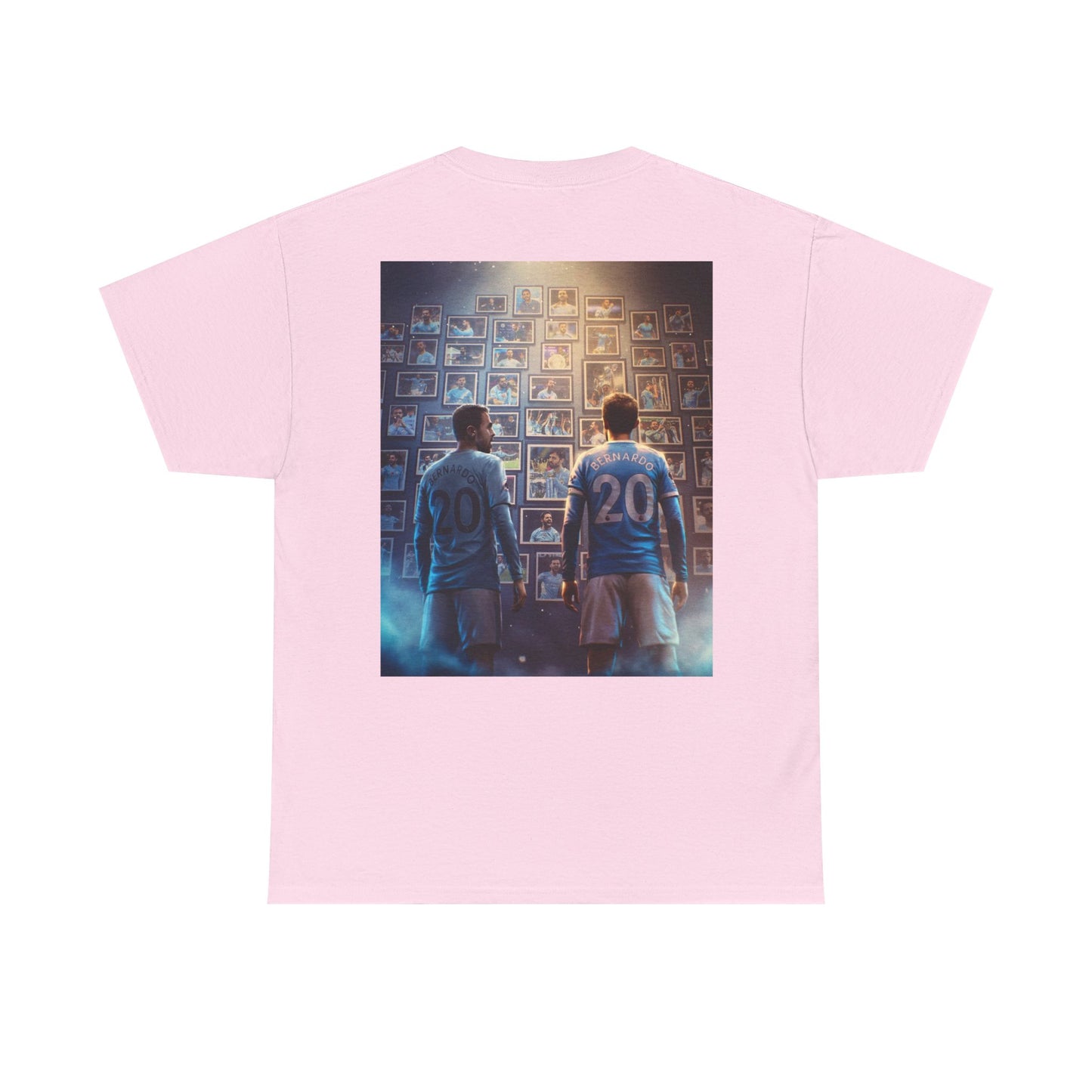 Bernardo Silva Manchester City Legend Graphic Tee — Player Cartoon Front & Tribute Poster Back