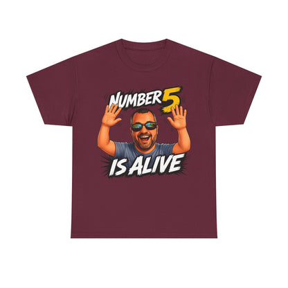 Number 5 Is Alive Graphic Tee — Funny Meme Face T‑Shirt