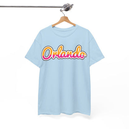 Orlando Retro Script Tee — Vintage Sunset City Souvenir Shirt