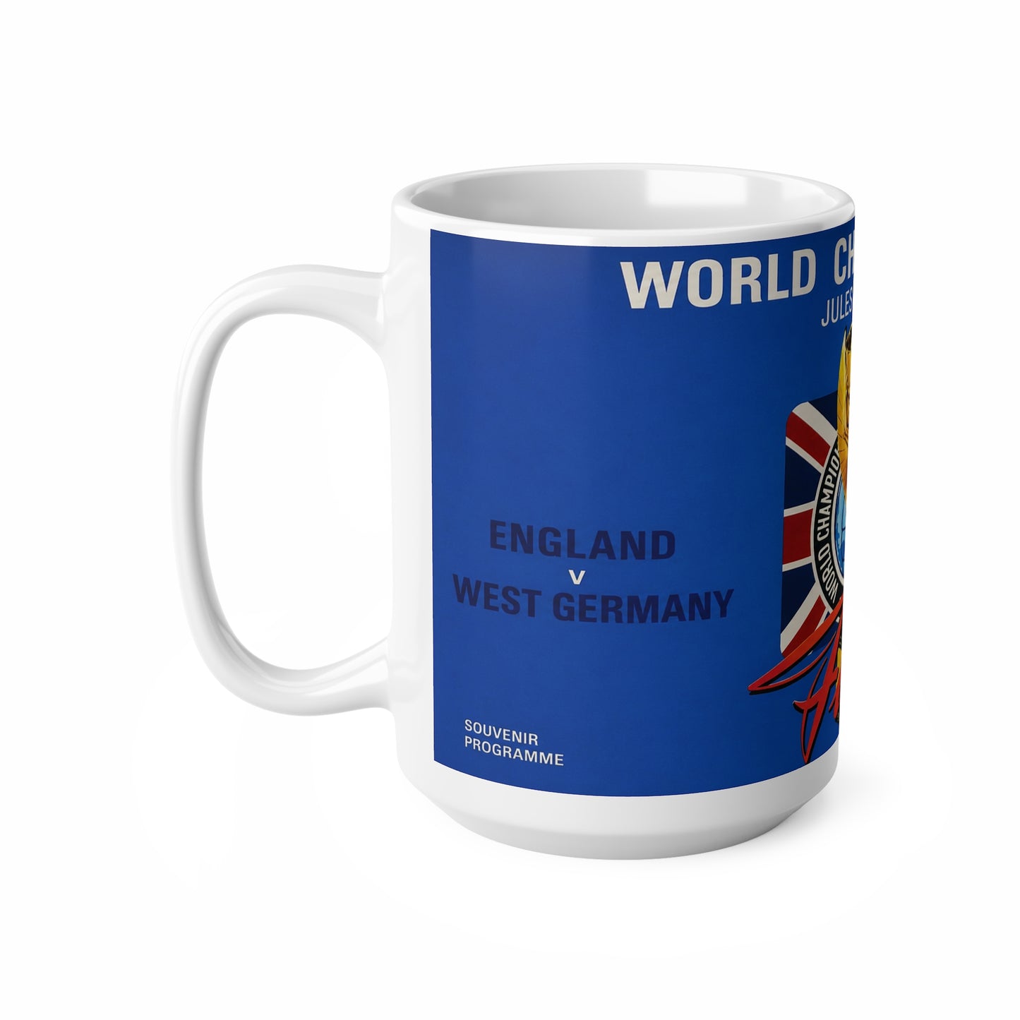 1966 World Cup Final Programme Inspired — Jules Rimet Cup England vs West Germany Ceramic Coffee Cup (11oz/15oz)