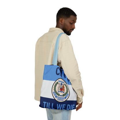 City Till We Die Canvas Tote Bag — Football Fan Flag Tote