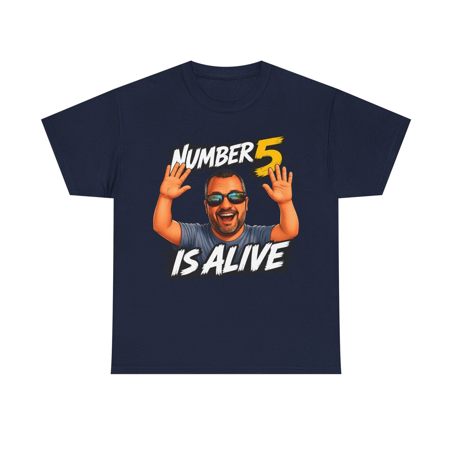 Number 5 Is Alive Graphic Tee — Funny Meme Face T‑Shirt