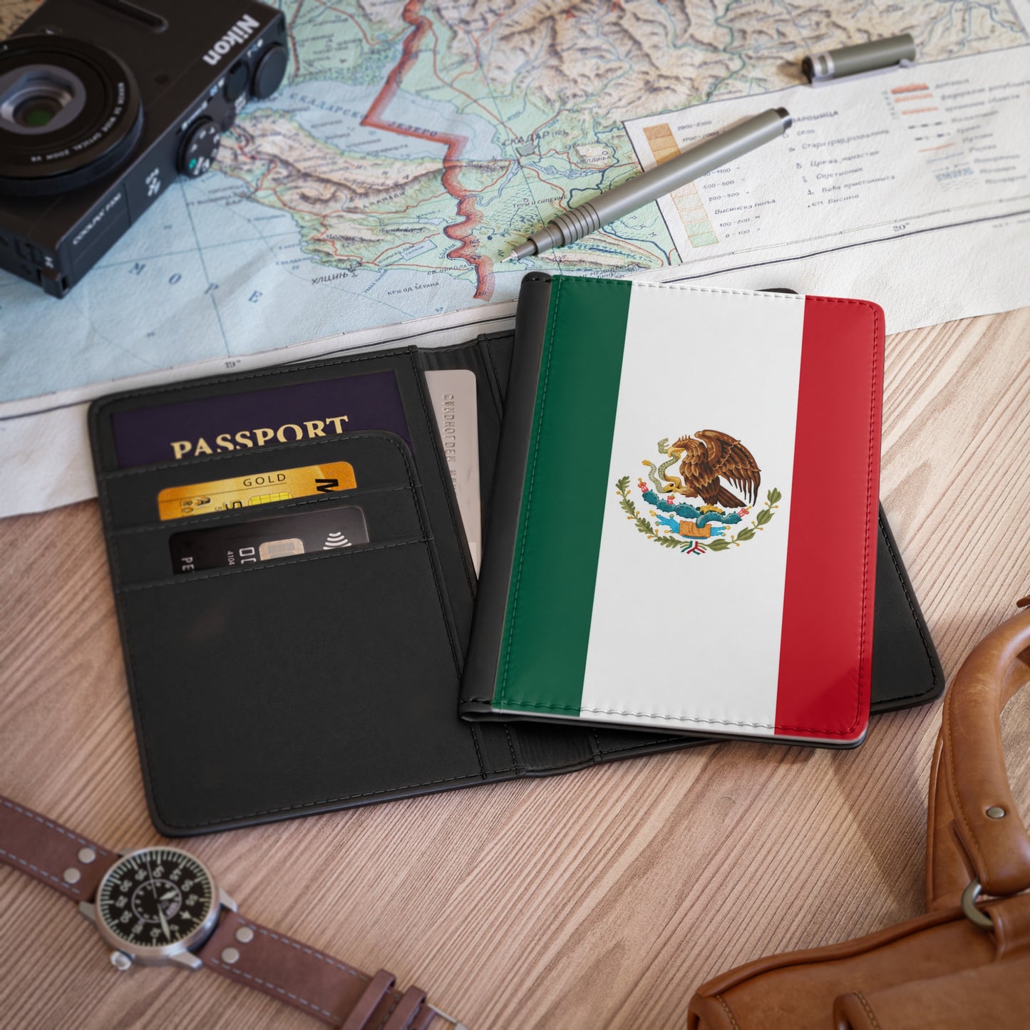Mexican Flag Passport Cover – Tricolor Mexico Travel Passport Holder