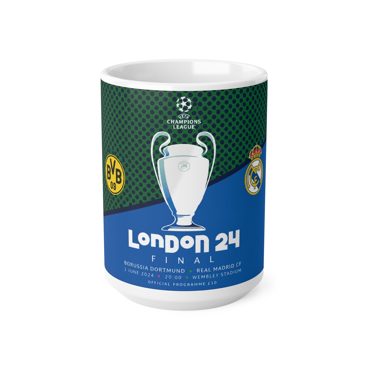 2024 Champions League Final Programme Cover Inspired Ceramic Mug / Cup (11oz/15oz)