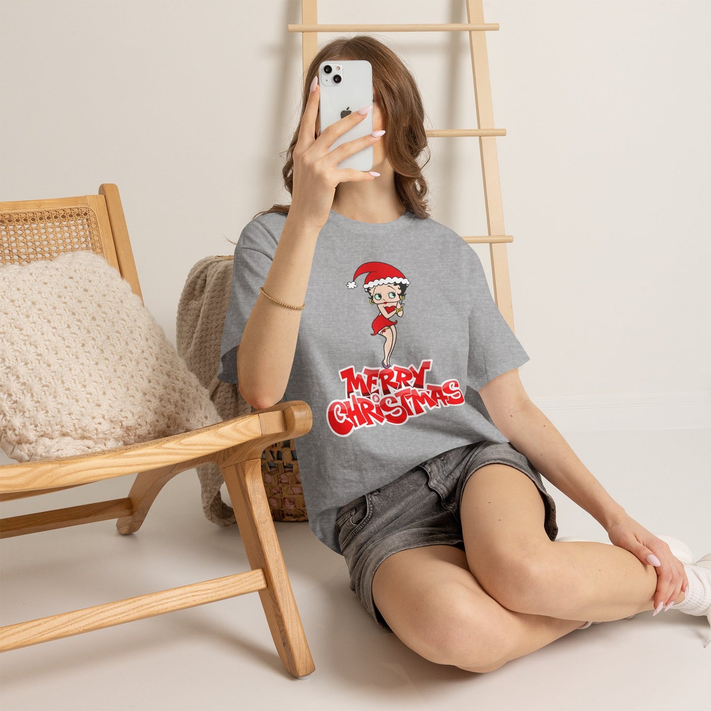 Christmas Betty Boop Tee - 'Merry Christmas' Holiday Graphic Shirt