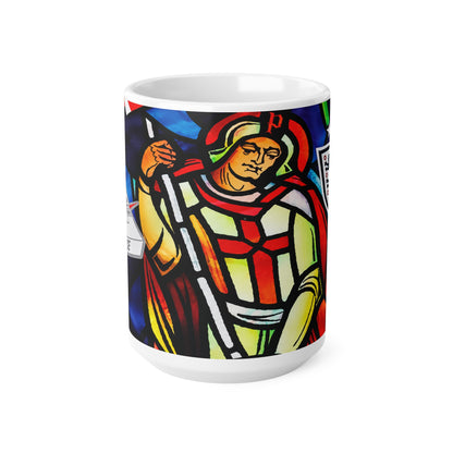 England St George Stained Glass Saint Ceramic Coffee Mug — 11oz & 15oz