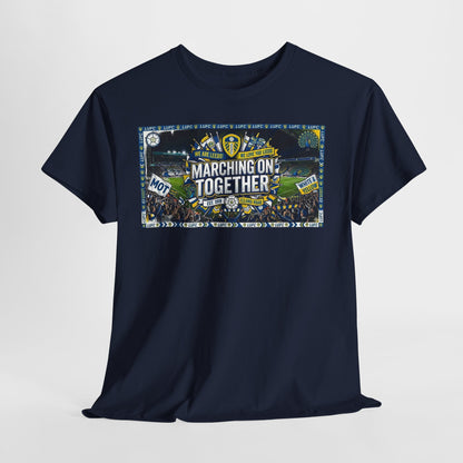 Leeds United T-Shirt — "Marching On Together" Fan Tee (Soccer Supporter Graphic)