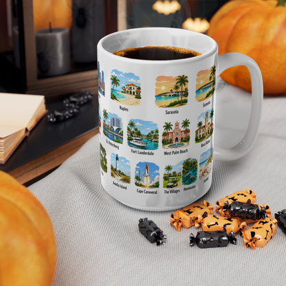 Florida Cities Scenic Ceramic Coffee Mug – 11oz & 15oz Travel Souvenir Cup