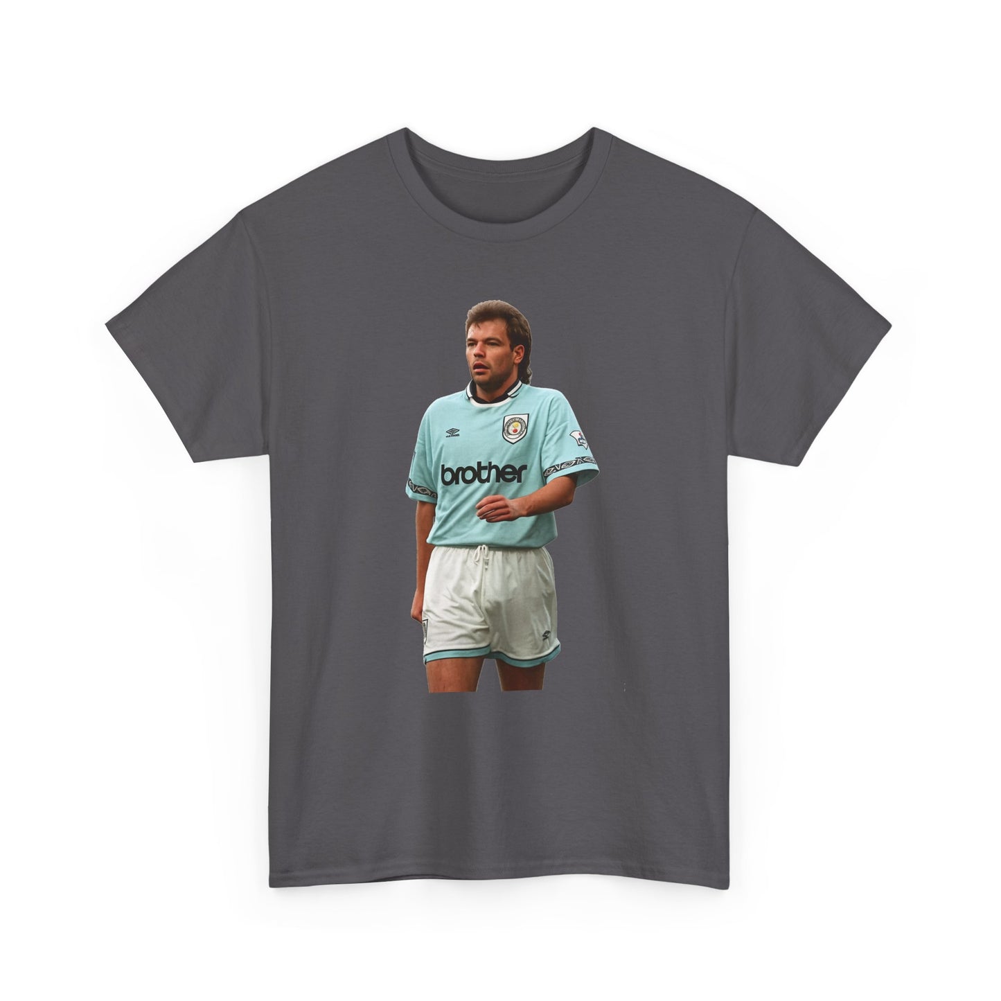 Uwe Rosler Manchester City Legend Graphic Tee - Retro Football Kit Print