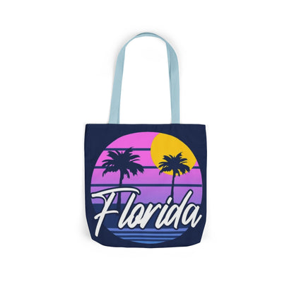Florida Sunset Palm Tote Bag — Retro Beach Canvas Tote