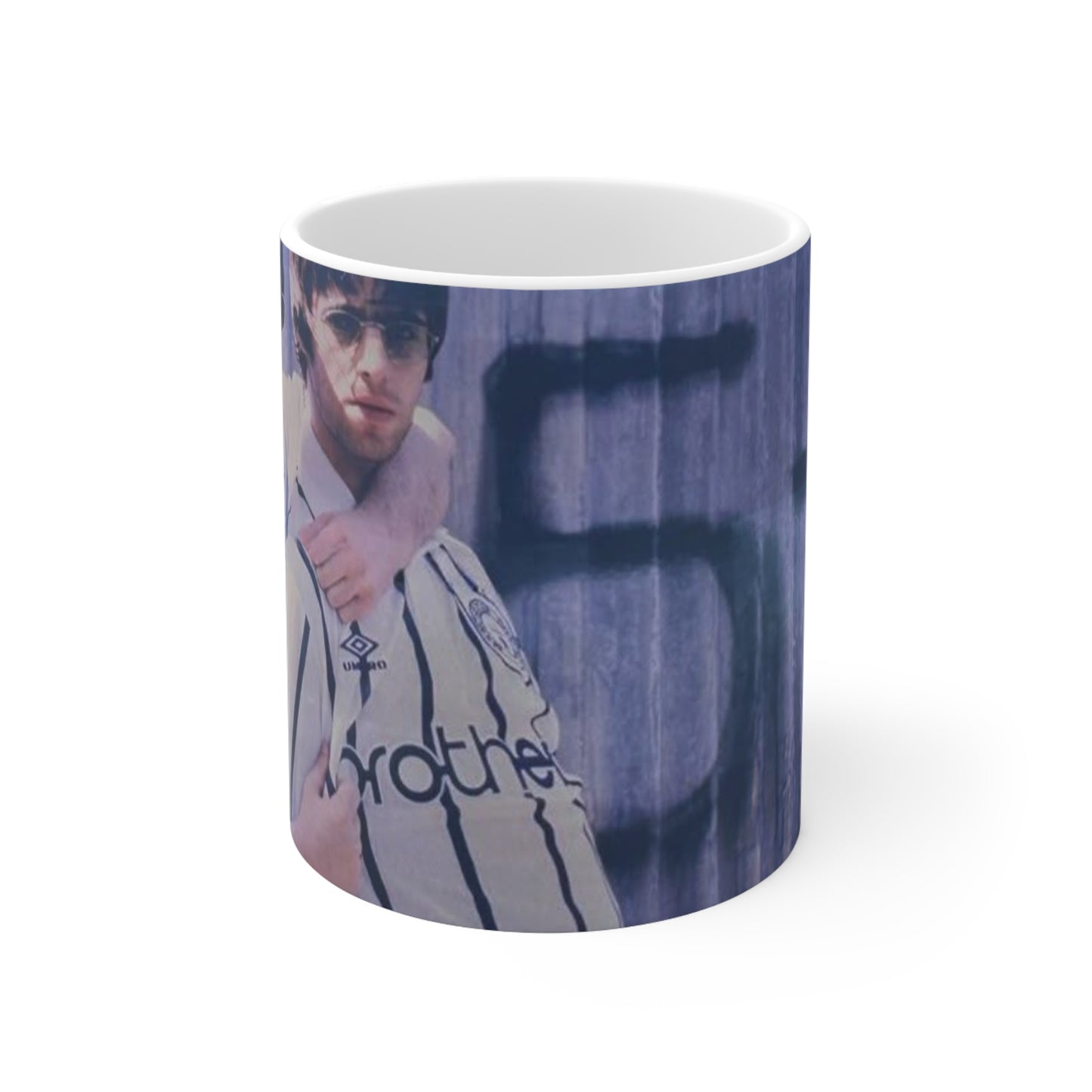Oasis 5-1 Indie Britpop Band Photo Ceramic Mug — Vintage Oasis Brothers Design (11oz/15oz)