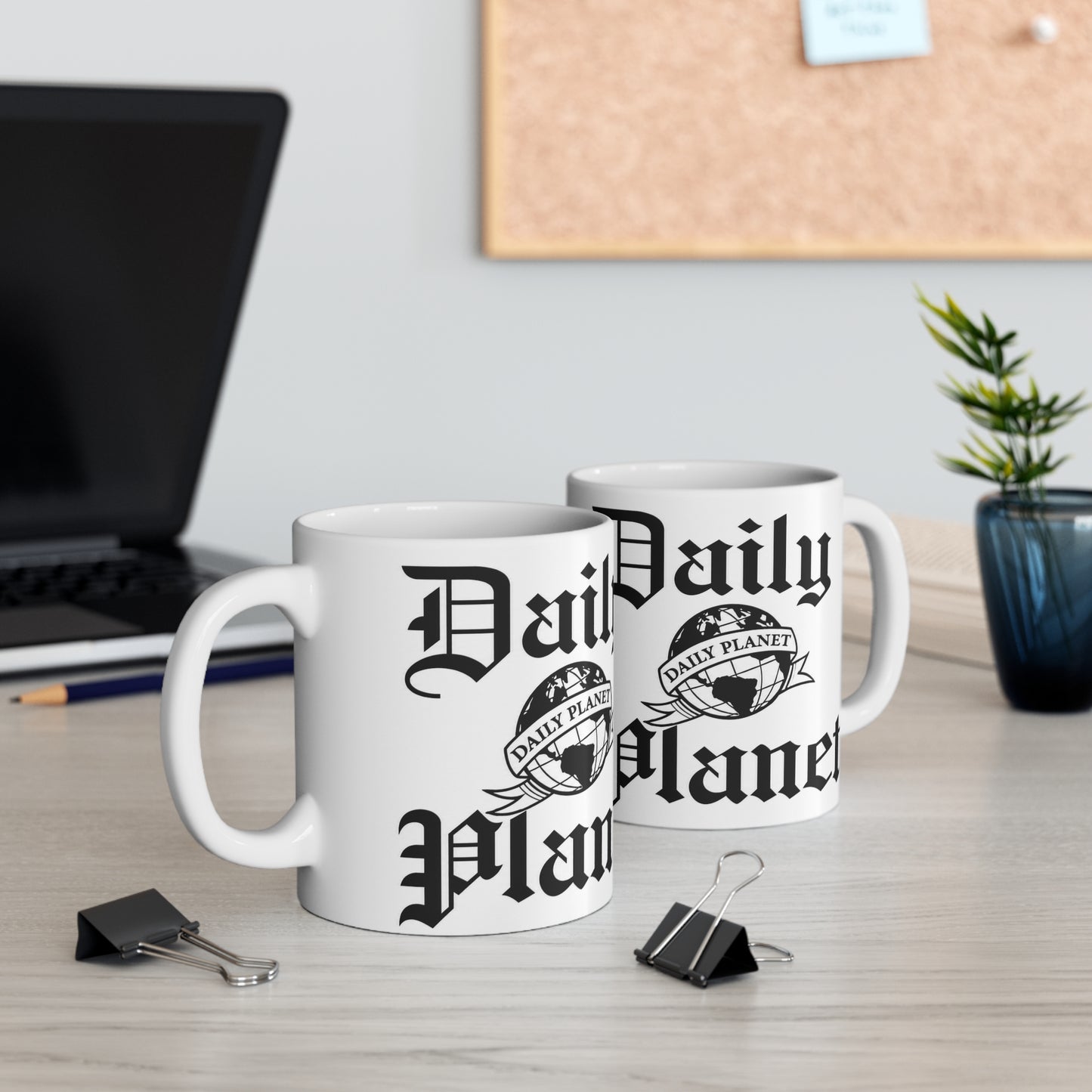Daily Planet Logo Coffee Mug — Retro Newsroom 11oz/15oz Ceramic