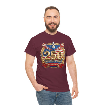 250th USA Anniversary T-Shirt – 1776–2026 Patriotic Eagle Emblem Tee