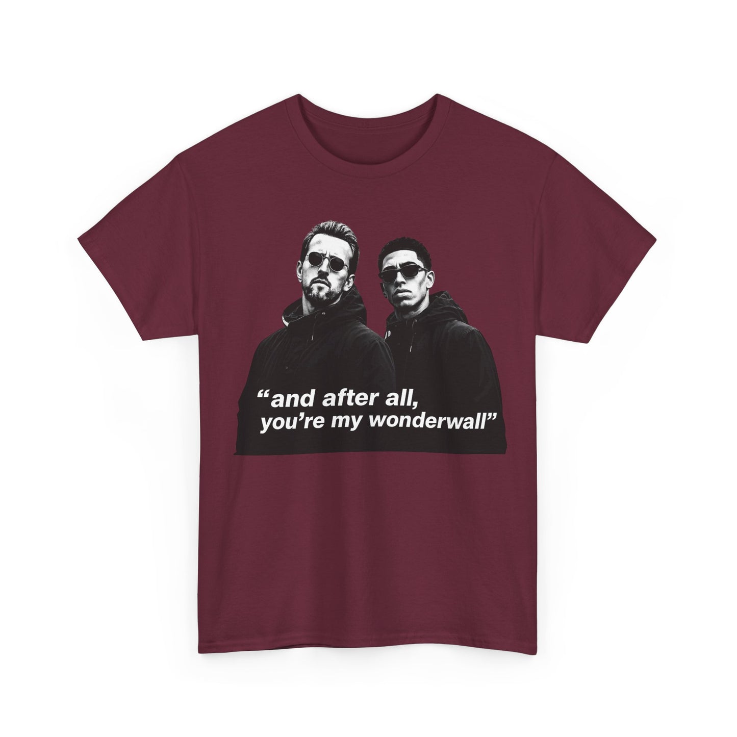 Kane and Bellingham Wonderwall Lyric T-Shirt — ‘and after all, you’re my wonderwall’ Retro Band Tee