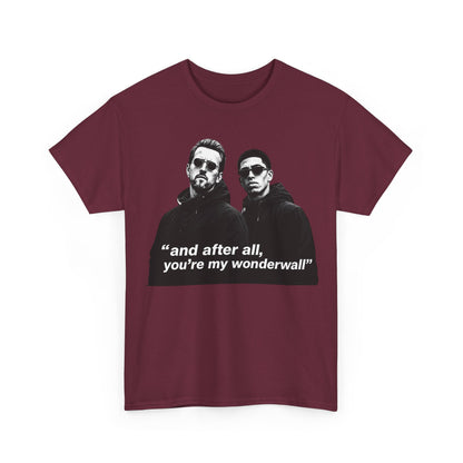 Kane and Bellingham Wonderwall Lyric T-Shirt — ‘and after all, you’re my wonderwall’ Retro Band Tee