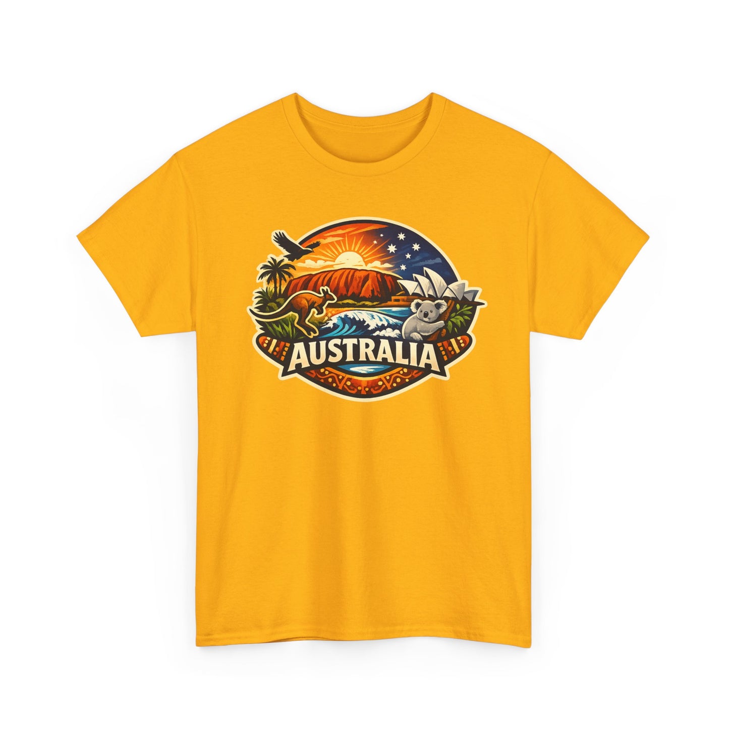 Australia Sunset Vintage Tee — Kangaroo & Surf Badge
