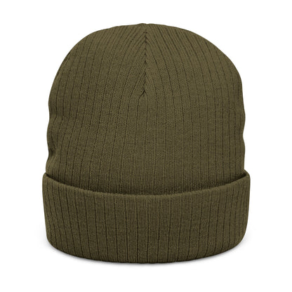 United Embroidered Ribbed Beanie — Cozy Knit Winter Hat