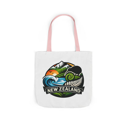New Zealand Scenic Tote Bag — Kiwi, Mountains & Waves Canvas Tote