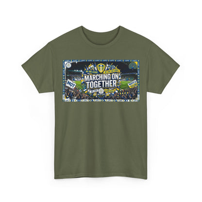 Leeds United T-Shirt — "Marching On Together" Fan Tee (Soccer Supporter Graphic)