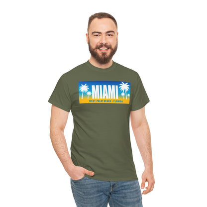 Miami West Palm Beach Vintage Tee — "MIAMI" Beach Palm Trees T‑Shirt