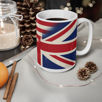 USA & UK Flag Ceramic Coffee Mug — Dual American & British Flag 11oz/15oz
